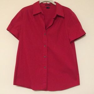 Theory Size Large Short sleeve red blouse